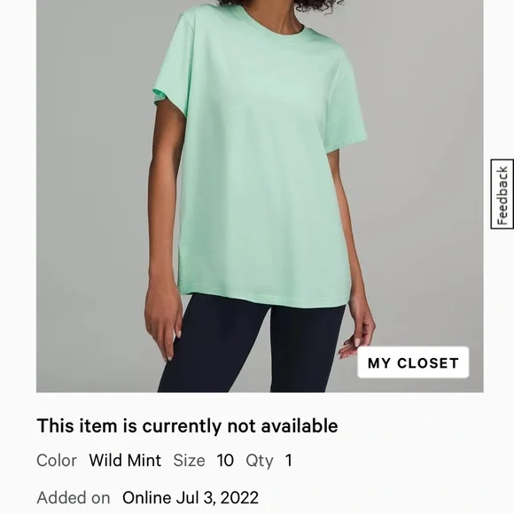 Lululemon Wild Mint Women's T-Shirt - Picture 2 of 5